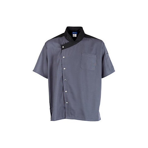 Allpoints Kng 3Xl Uptown Chef Coat Lw Slate/Black 2779SLBK3XL - main